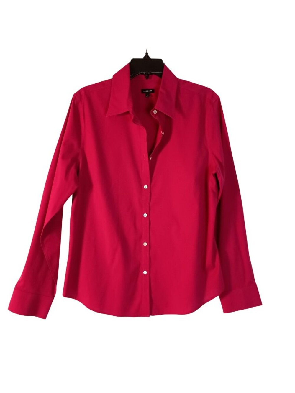 Talbots Womens 16 Fuchsia Pink Button Down Blouse Long Sleeve Tailored Shirt Top
